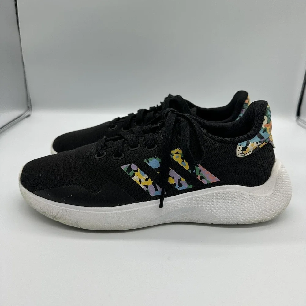 Adidas IY3001 Shoes Womens Size 9 Black Floral Mesh Running Sneakers Athletic - Picture 5 of 10